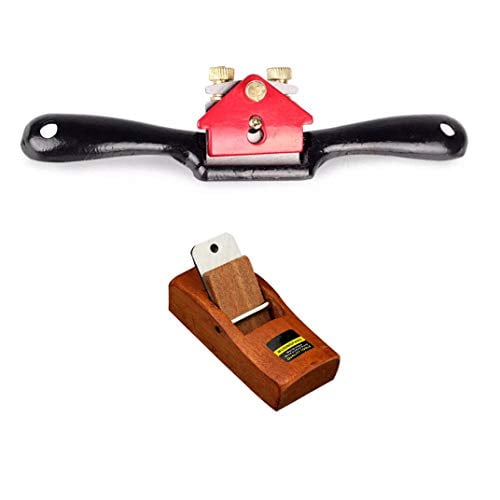 CDOFFICE 2 Pcs Adjustable SpokeShave with Flat Base Wood Craft Hand Tool Perfect for Wood Working 